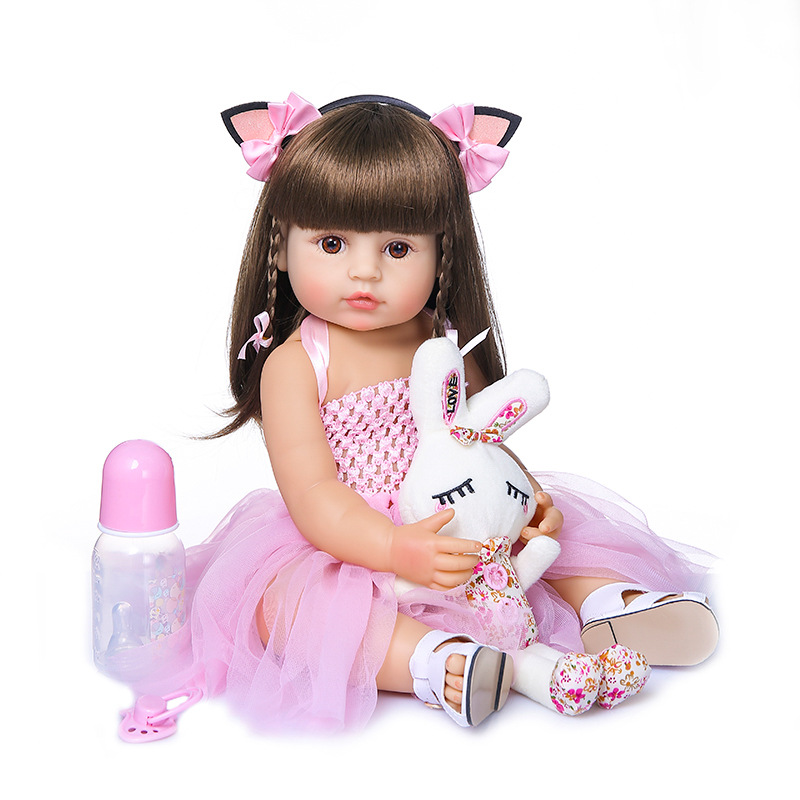 55CM full body soft silicone reborn toddler girl doll Xmas