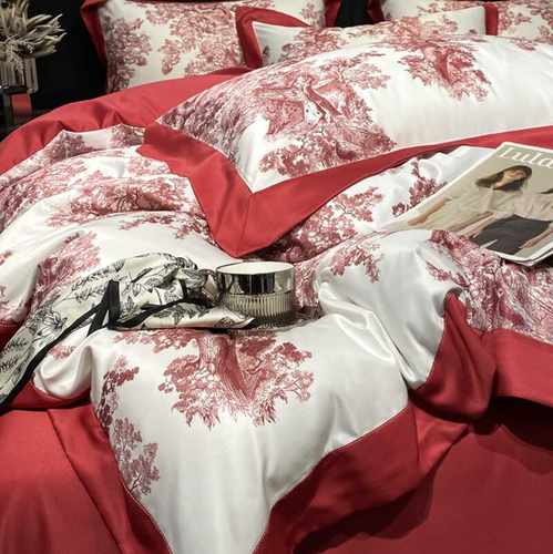 真丝滑赫本风不沾毛复古婚庆床品