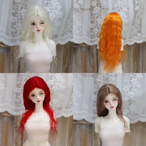 BJD.SD 3分.小三分. 点点马海毛缝式中分毛胚长款手改毛假发