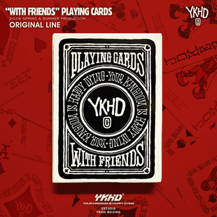 YKHD品牌周边定制德州扑克牌手绘高颜值设计PVC塑料纸牌磨砂防水