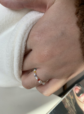 hssilver女天然小米粒珍珠原创