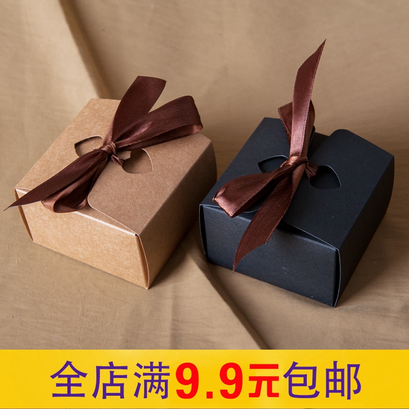 心形盒子牛皮纸盒牛轧糖饼干包装盒方形创意小礼盒喜糖礼物盒定做