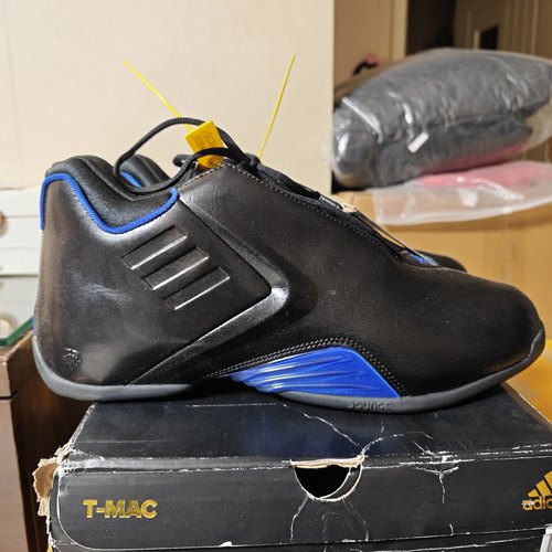 adidas T mac 3 Restomod gy0258 中帮 实战篮球鞋 男款 黑蓝