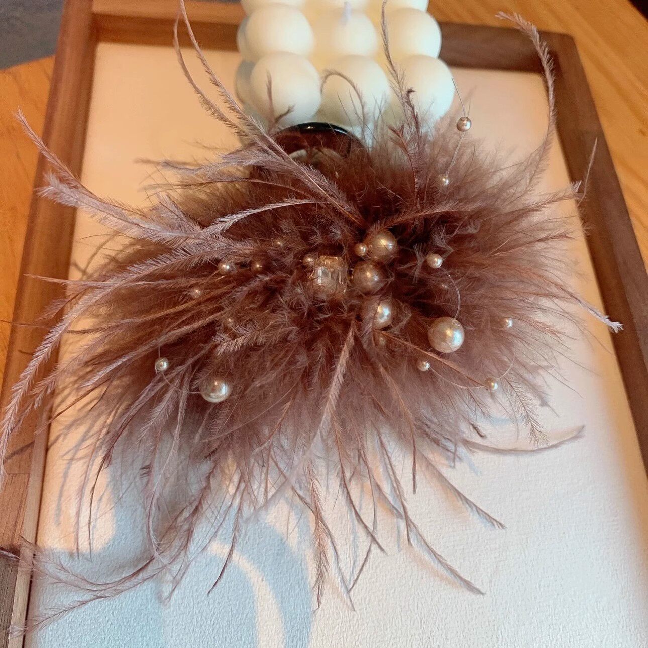 2025秋冬新款羽毛发夹后脑勺抓夹女高级感鸵鸟毛头饰盘发鲨鱼夹子,饰品/流行首饰/时尚饰品新,发饰,淘宝优惠券,粉丝福利购,淘宝优惠卷