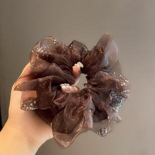 高级感扎头皮筋马尾头绳头花头饰发饰 水钻流沙大肠发圈女2026新款