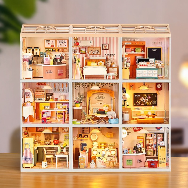 小城日记diy手工微缩场景小屋小房子模型层迷你场景拼装女孩玩具