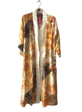 升派正品真丝睡衣女士吊带睡袍两件套高档仿真丝烧花女裙家居服