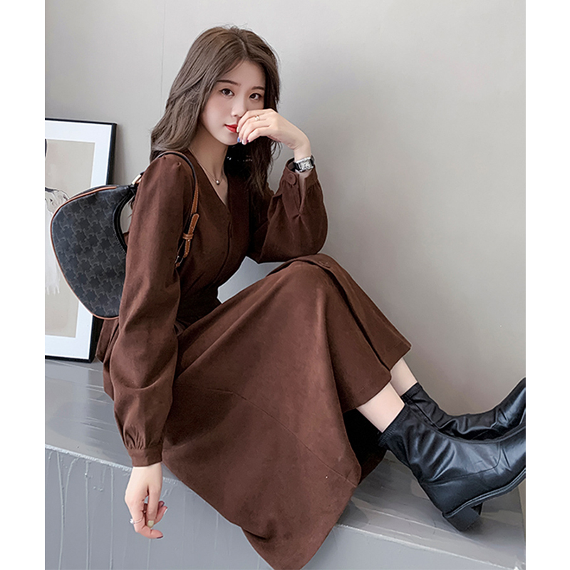 Fashion dress 2020 new women's autumn and winter French niche skirt