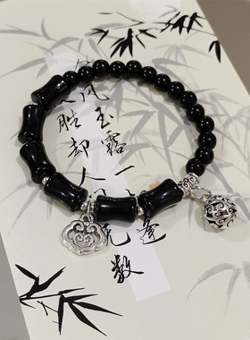 新中式国风时来运转手链女小众复古竹节百搭学生手串景区热销