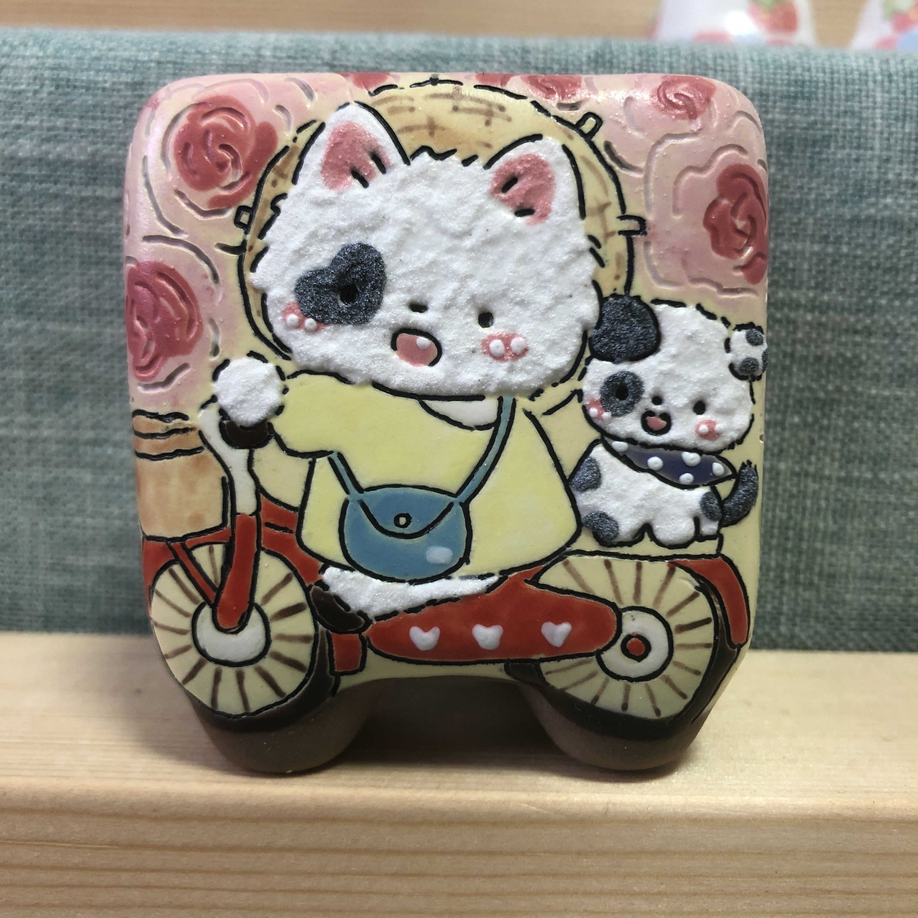 手绘多肉花盆釉烧陶瓷精工卡通网红可爱精美花盆