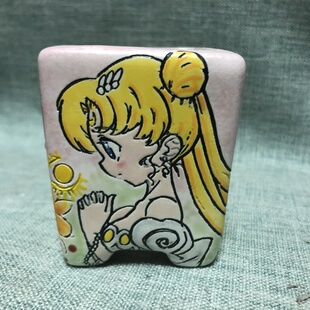 卡通美少女战士方形陶瓷花盆可爱动漫萝莉少女心手绘花盆