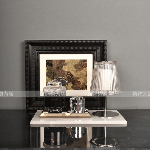 屿物为居 轻奢样板间展厅衣帽间梳妆台床头柜托盘香薰摆件装饰品