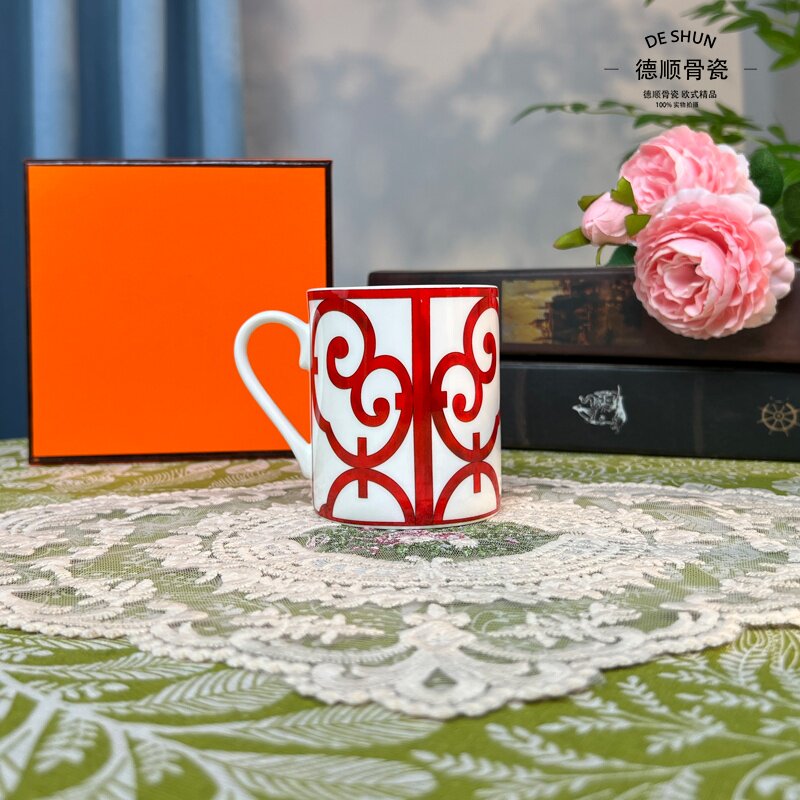 thumbnail for European-Style H Original Label Coffee Cup and Saucer Set, Bone China Afternoon Tea Set, Couple Cups, Water Cups, Home Use, Light Luxury Gift