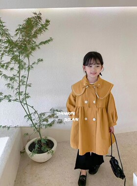 秋冬儿童大翻领中长款儿童风衣