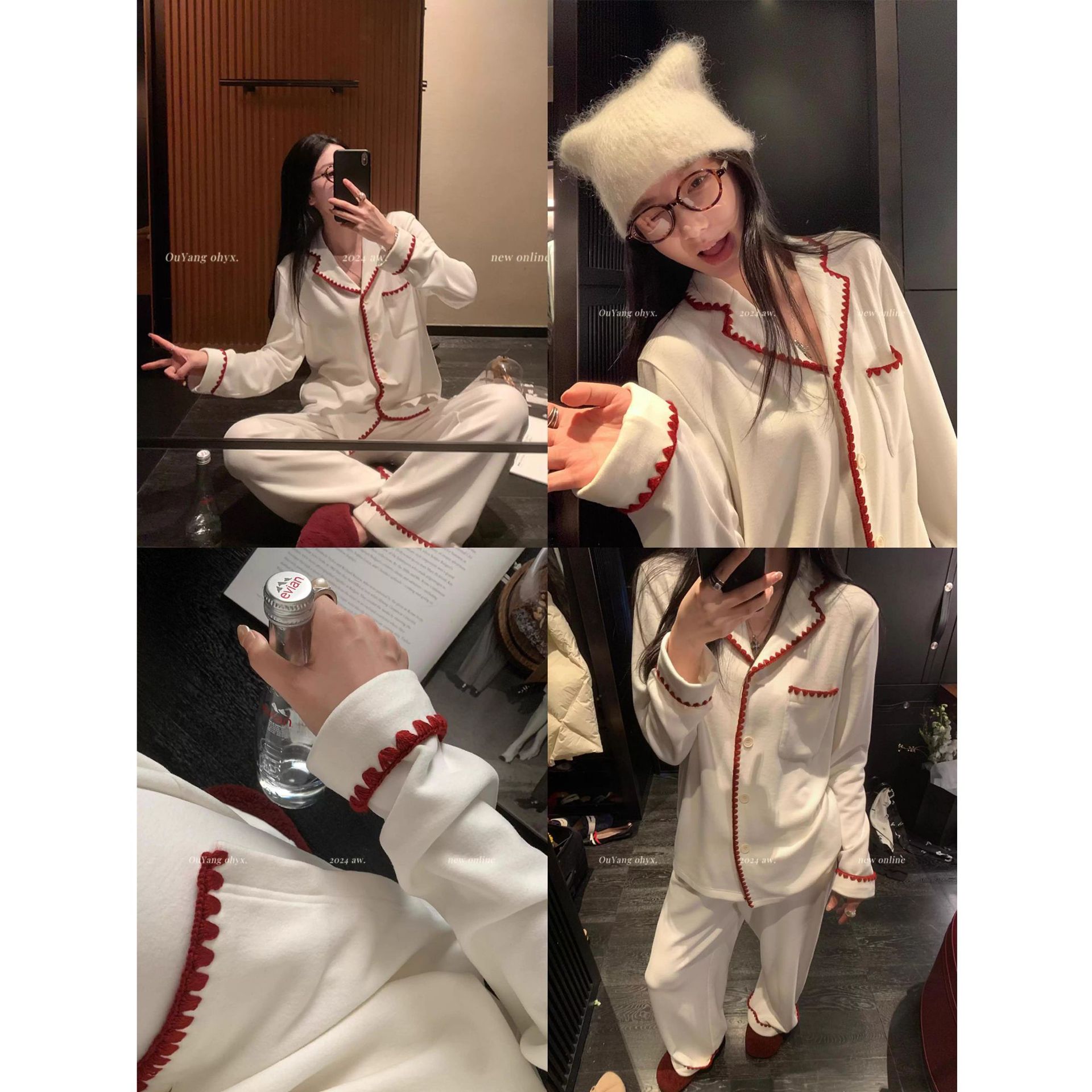 纯色德绒睡衣女秋冬款加厚长袖保暖套装感跨境家居服冬季大码