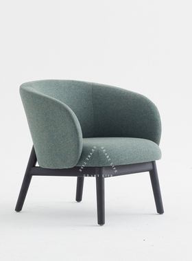 菲氧北欧实木沙发椅现代轻奢酒店会所休闲椅样板间简约家具洽谈椅