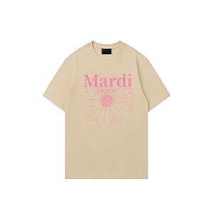 idcerem Mardi小雏菊印花女t恤夏季韩系圆领纯棉上衣女装休闲短袖