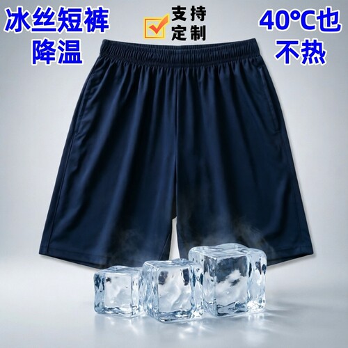 定制夏季超薄冰丝速干中小学生校裤透气宽松大码舒适运动短裤Z