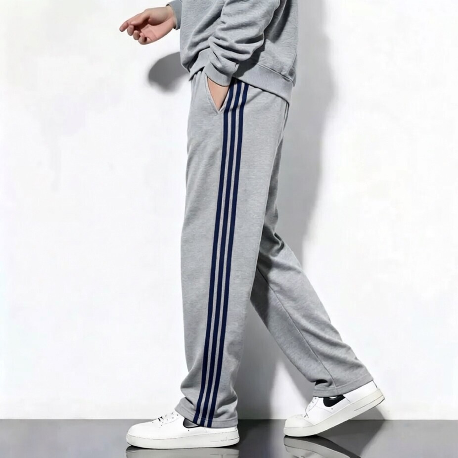 春夏秋季校服高中学生男女童运动裤长裤薄款灰色3杠藏青边运动裤