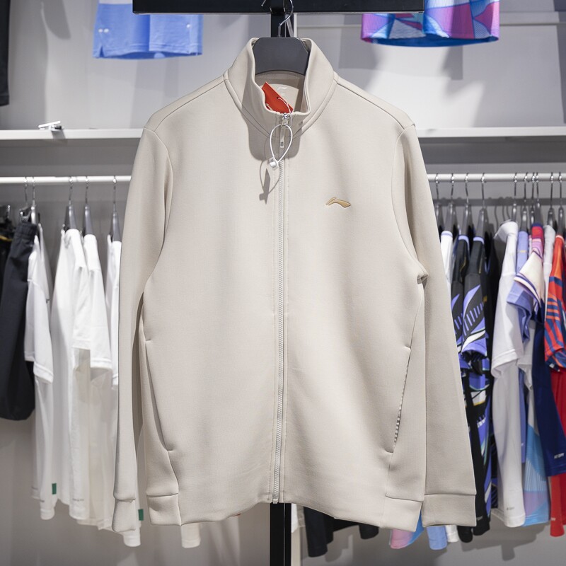 李宁男子立领开衫无帽卫衣