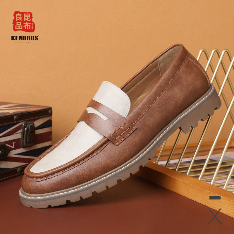 复古一脚蹬乐福鞋套脚商务休闲鞋