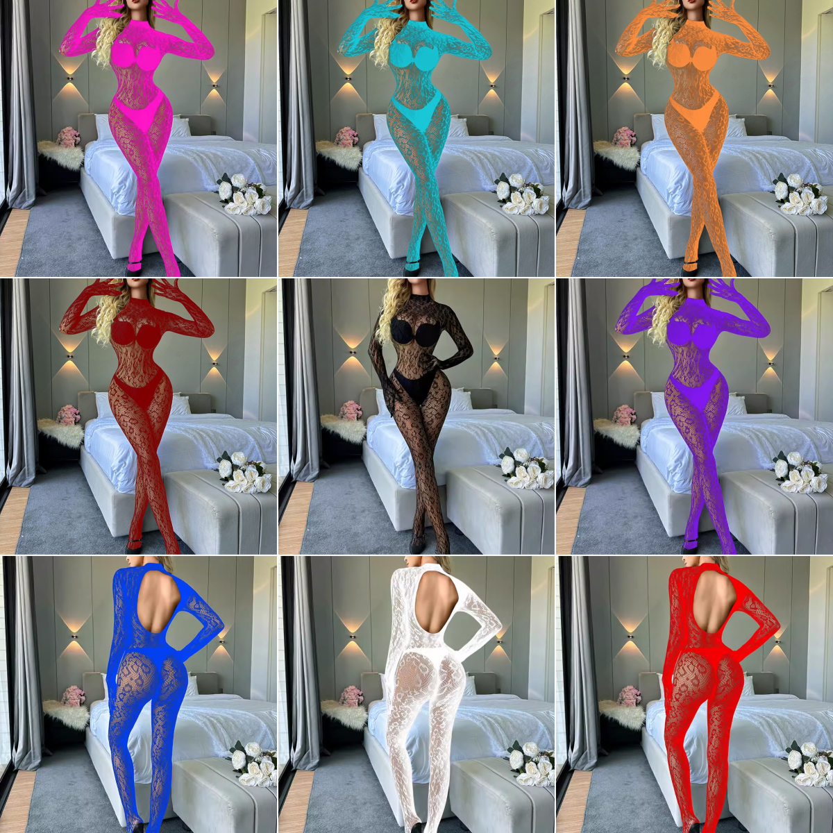 欧美加大码性感豹纹提花五指全身丝袜连体渔网袜露背紧身网衣女