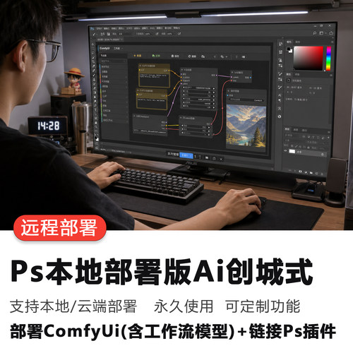 ps内置comfyui插件全套ai绘画图片生成本地部署mac远程安装2025