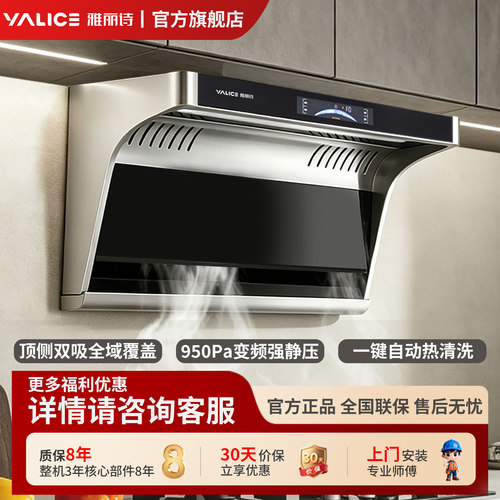 雅丽诗顶侧双吸自动清洗抽油烟机