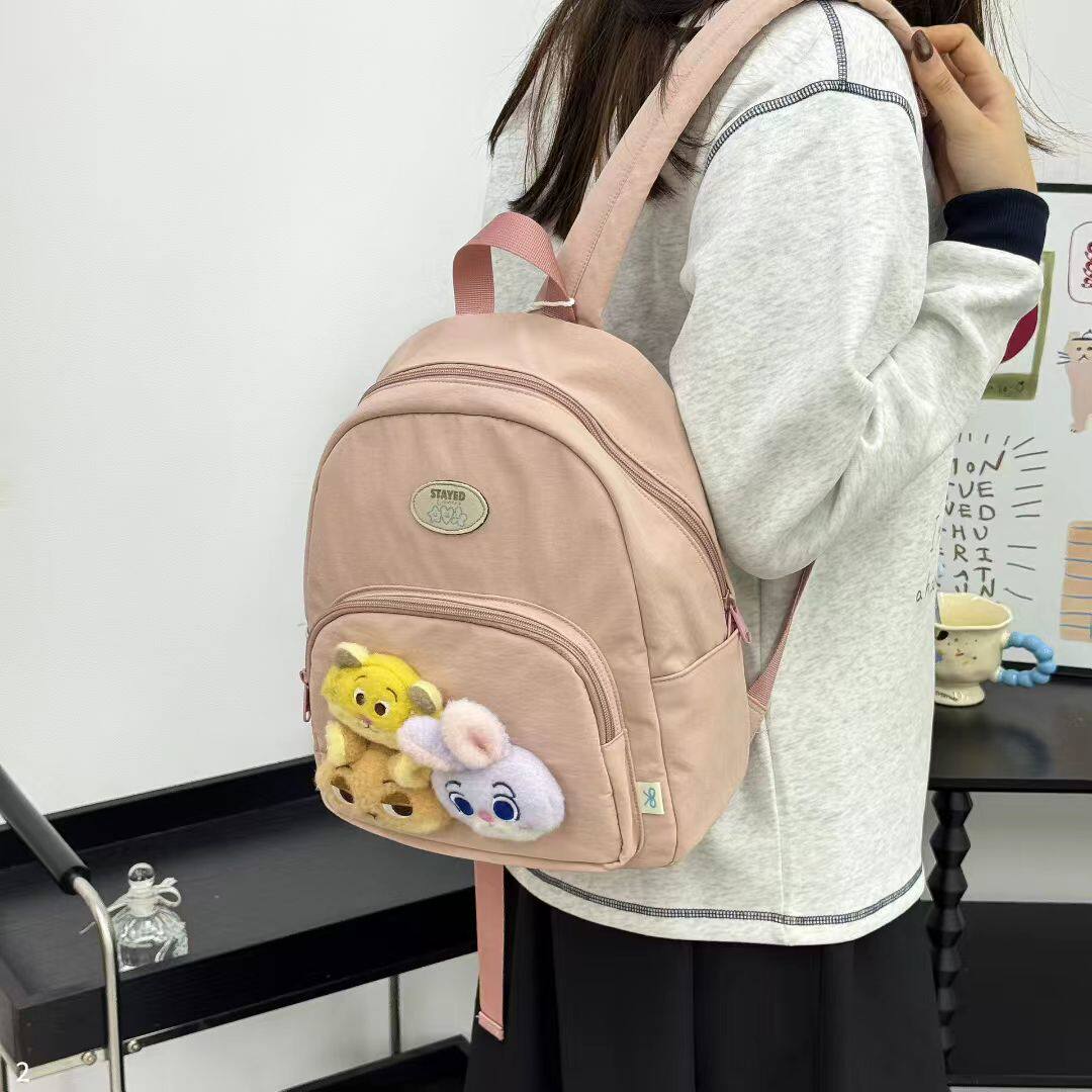 沐里沐气2026新款可爱卡通背包少女超萌休闲双肩包学生出行小书包