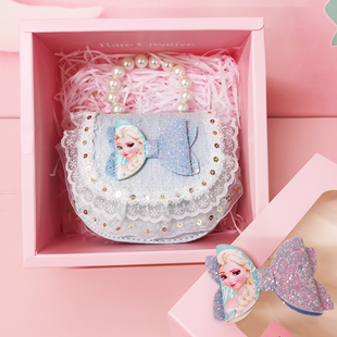 新款女童包包爱莎公主洛丽塔儿童斜挎包可爱手提包女孩宝宝送礼盒