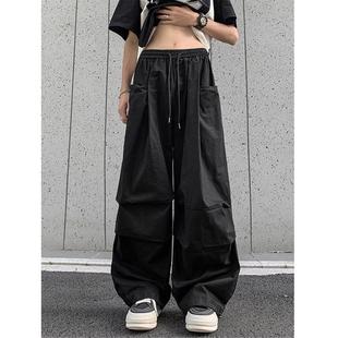 男女夏季 裤 薄款 伞兵裤 子 美式 垂感休闲运动嘻哈街舞裤 ins复古工装