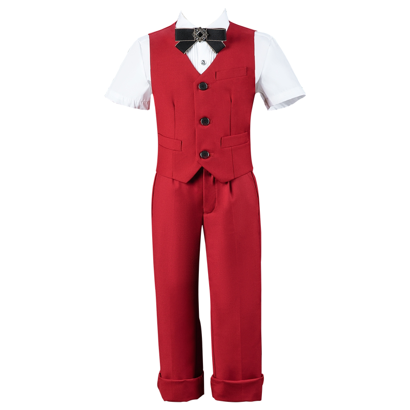 六一儿童演出服男红色大合唱礼服