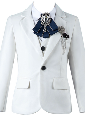 男童白色西装套装礼服帅气英伦风