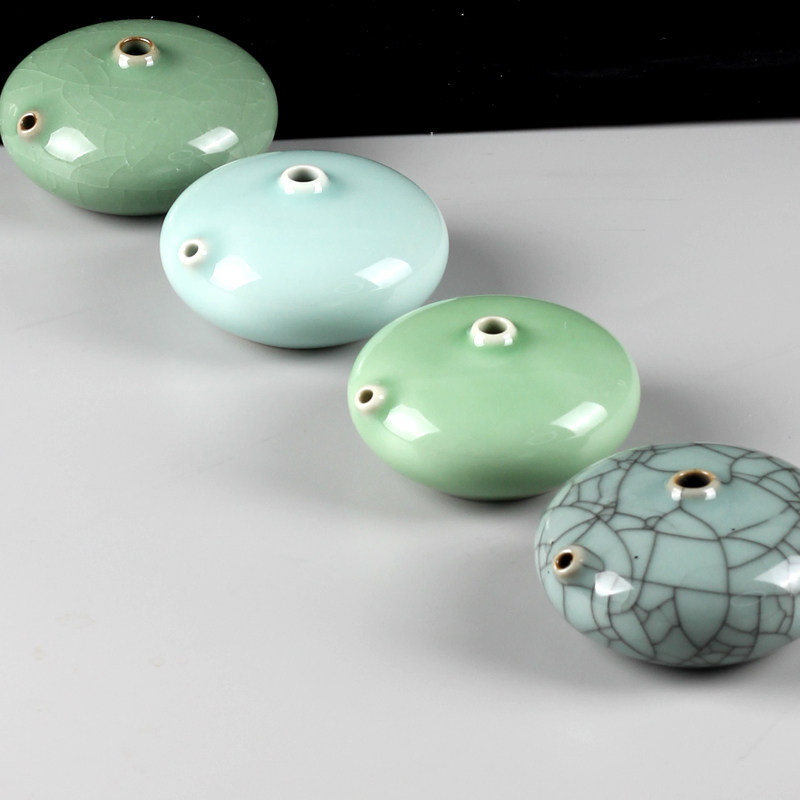 光祖哥窑青瓷砚台水滴