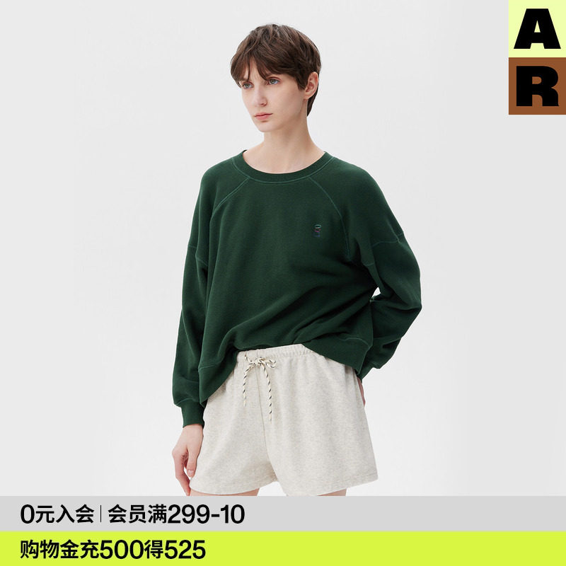 AR艺术家合作可外穿家居服纯棉毛圈卫衣套头衫长袖T恤睡衣上衣女