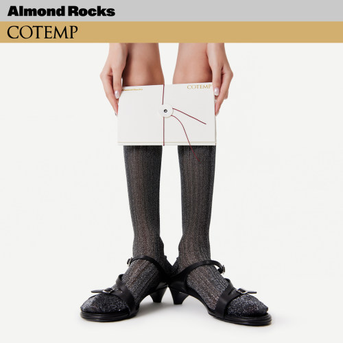 AR x COTEMP联名合作款亮光丝小腿袜子女款美腿堆堆袜玻璃丝袜夏
