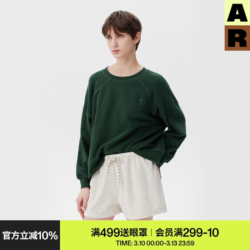 AR艺术家合作可外穿家居服纯棉毛圈卫衣套头衫长袖T恤睡衣上衣女