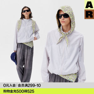 AR可拆卸花色三角兜帽原纱轻薄防晒衣女款轻量防晒服外套UPF50+