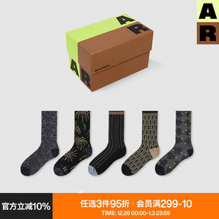 AR星光圣诞夜限定中筒袜组合秋冬情侣款 袜子百搭显瘦长筒袜送礼盒