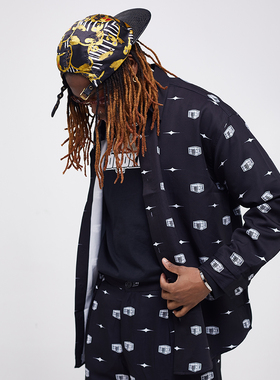 GTB/Ghettobro 高特兄弟春秋满印套装涤纶材质薄款弹力情侣嘻哈