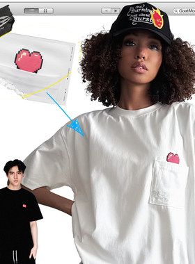 GTB/Ghettobro罗曼迪克恶搞爱心口袋短袖260克重磅纯棉情侣装