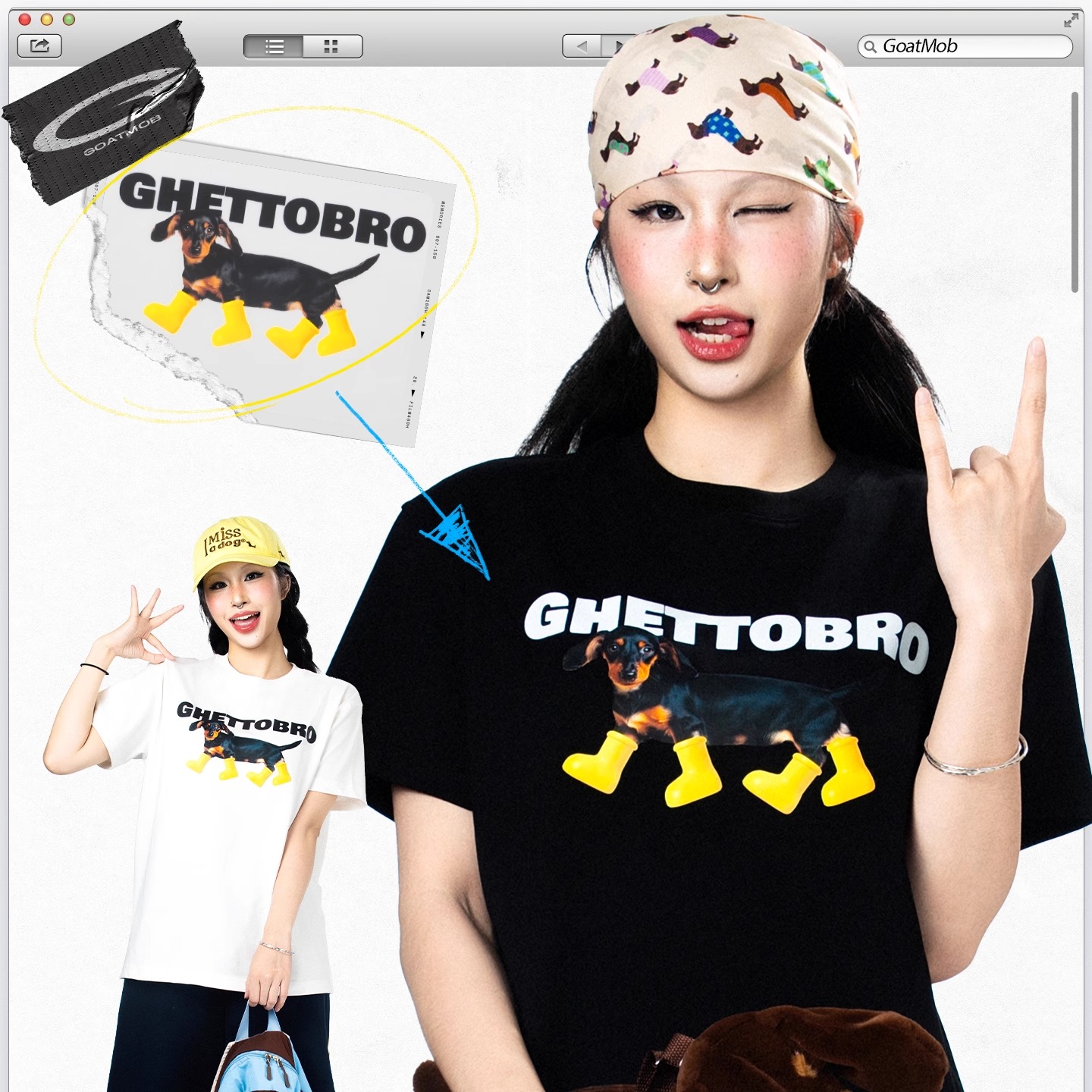 GTB腊肠狗t恤情侣短袖男女2025新款重磅美式潮牌夏日绝美