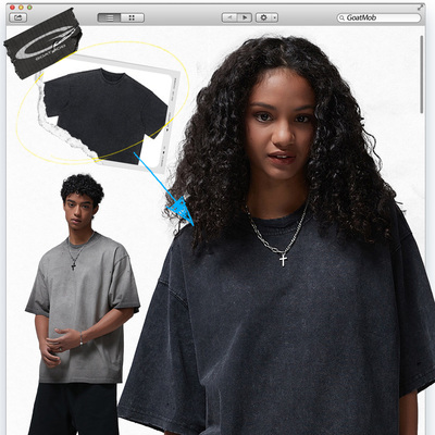 反炒色散边割破洞复古宽松洗水T