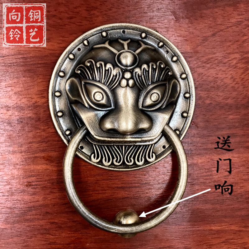仿古拉手纯铜狮子头兽头虎头把手
