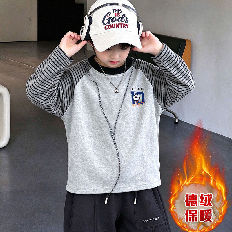 秋冬季圆领童装潮风打底衫