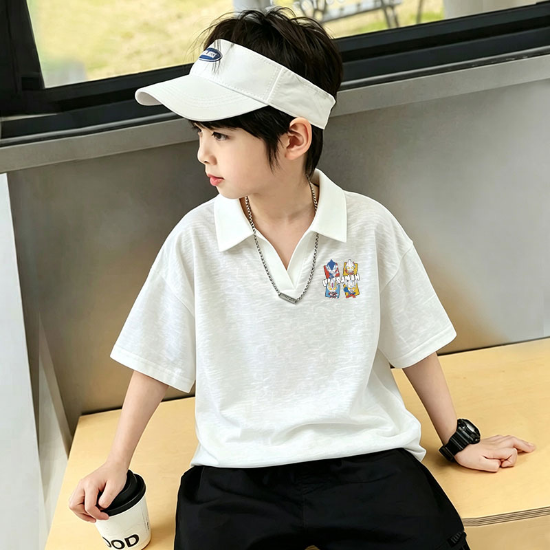 男童宽松短袖T恤2026新款运动短袖中大儿童夏季男孩POLO衫