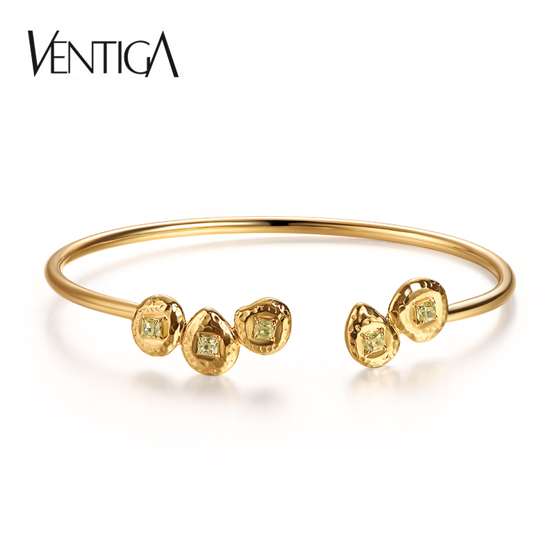 VENTIGA/梵蒂加18K黄金镶钻手镯 黄钻手镯 许愿池开口镯女款,珠宝/钻石/翡翠,手饰,淘宝优惠券,粉丝福利购,淘宝优惠卷