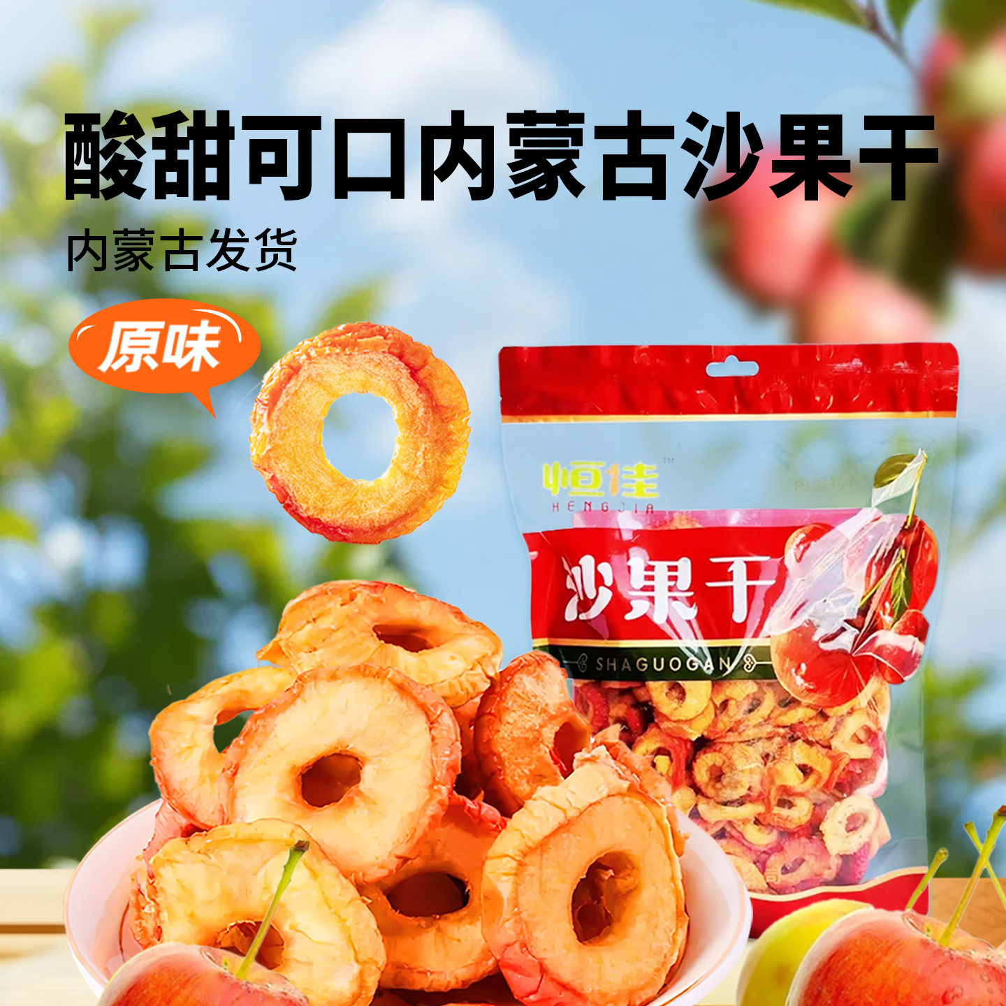 女流chi66内蒙古正宗特产恒佳沙果干450克酸甜蜜饯果脯无添加零食