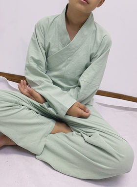 复古亲子汉服中衣裤纯棉休闲中国风交领上衣长袖春秋内搭居家睡衣