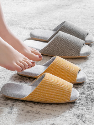 日式春秋款棉拖鞋软底静音可机洗